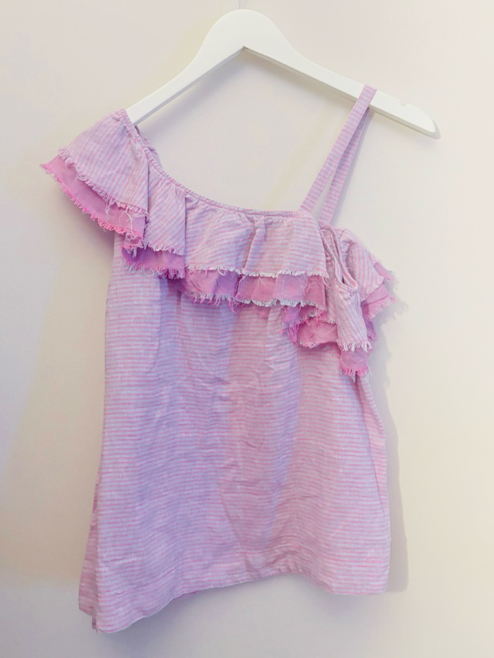Anthropologie Holding Horses 💯% Linen One Shoulder Top